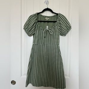 Madewell Puff Sleeve Gingham Mini Dress